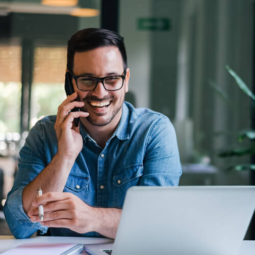 Image of man at desk