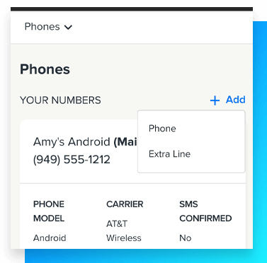Add line or phone