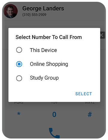 Image of call out number mobile phone