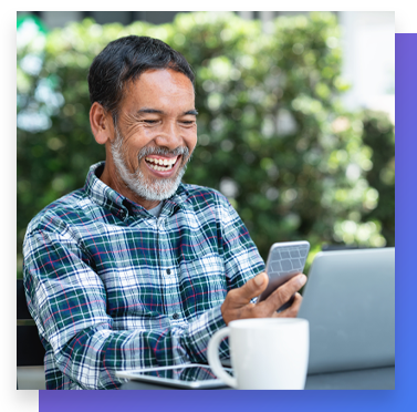 Man looking at cell phone