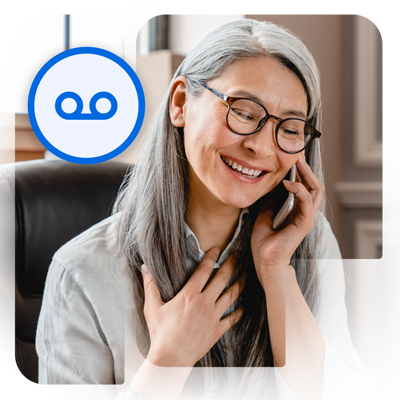 Happy woman talking on the phone