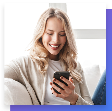 Woman looking at cell phone
