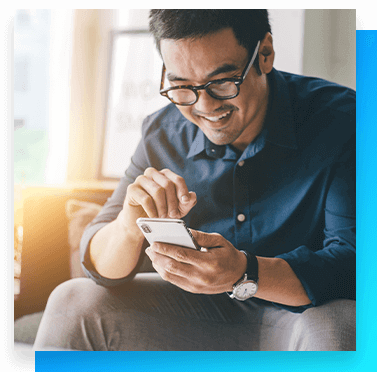 Image of a man using cell phone